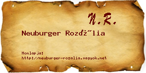 Neuburger Rozália névjegykártya